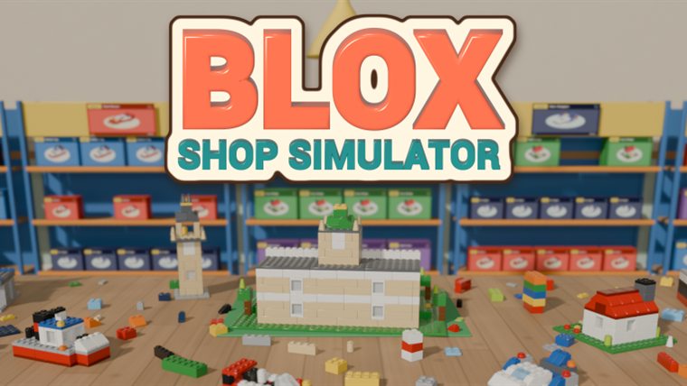 Blox Shop Simulator: brick models on a build table in the shop